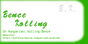 bence kolling business card